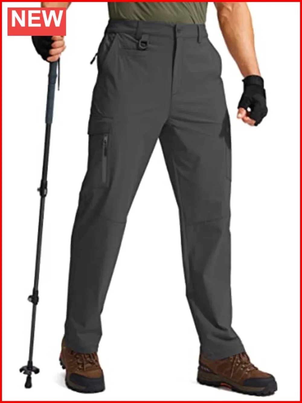 Men's Hiking Cargo Pants Water Resistant Quick Dry Lightweight Multi Pocket